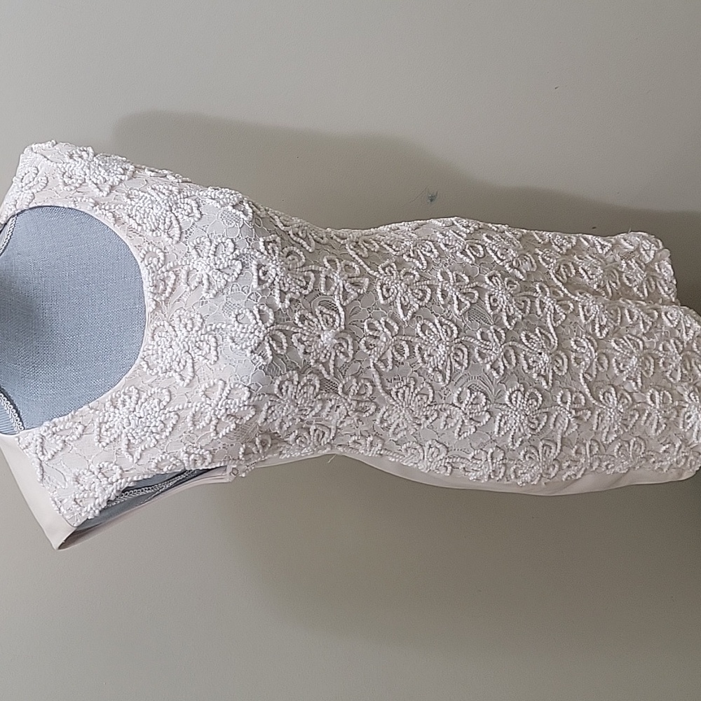 #34 VINTAGE SUZY SHEIR  INSPIRED 1960'S CROCHET DESIGNED DRESS Med P2p18 L35 - Picture 6 of 9